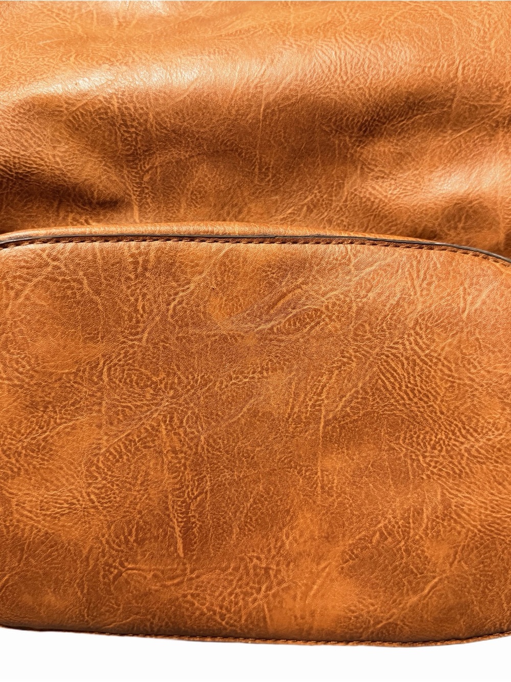 Women's Tan Studded Shoulder Bag with Adjustable Strap - Picture 4 of 7
